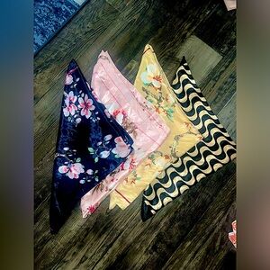4 Pack of Satin Head Scarves/Neck scarves.